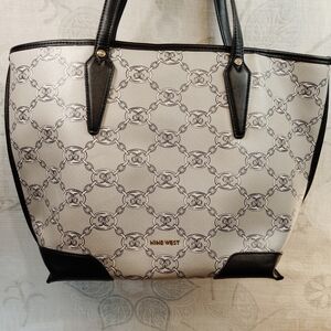 Nine West Black and Cream Tote Bag
